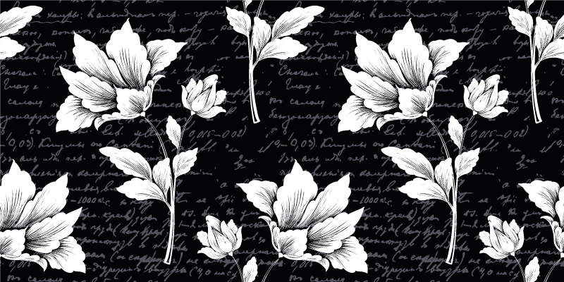 Kecses botanikai elem vinil szőnyeg virágok és növények - TenStickers