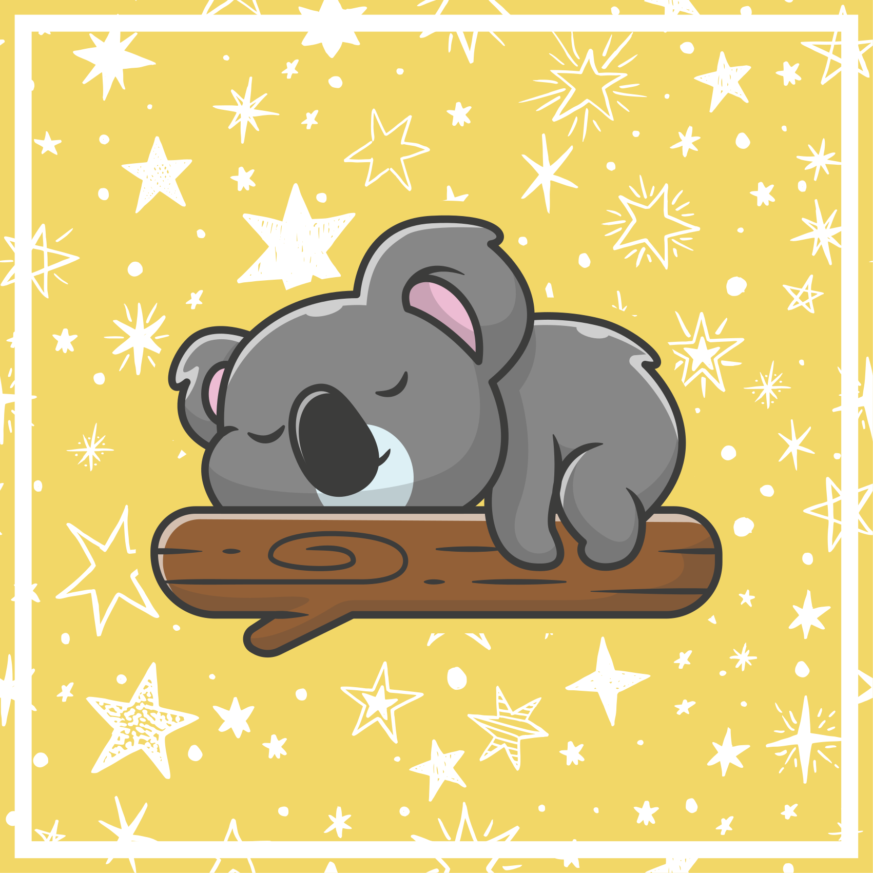 Alvó koala a fa ága állati szőnyeg - TenStickers