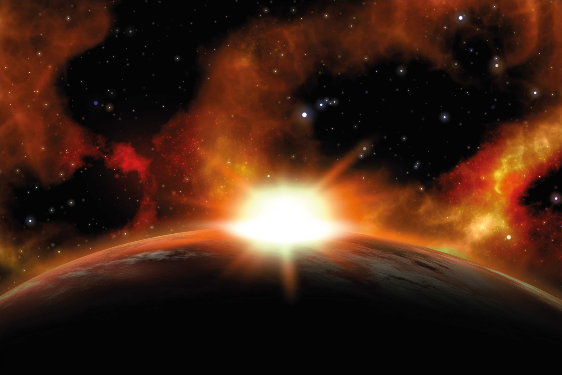 Mennyei napfelkelte ragyogása vinil szőnyeg csillagok - TenStickers