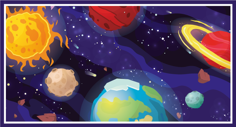 Kozmikus kutatóhely vinil szőnyeg csillagok - TenStickers