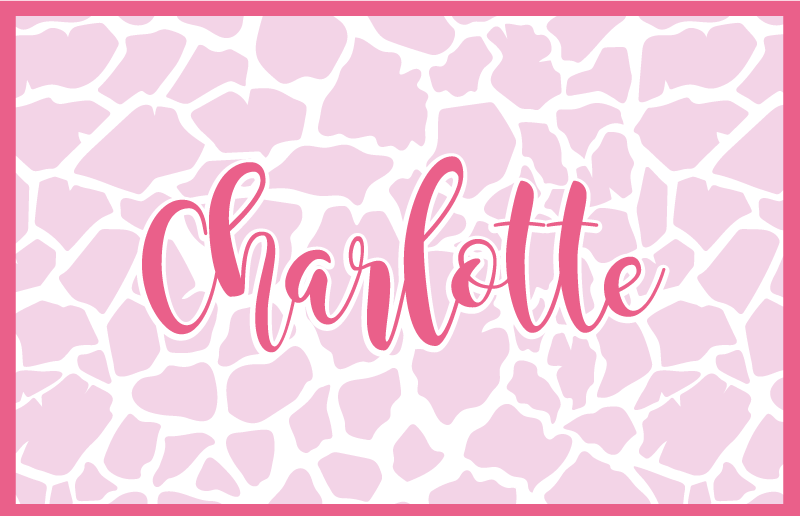 Rózsaszín tehén dizájn Vinil szőnyeg nevekkel - TenStickers