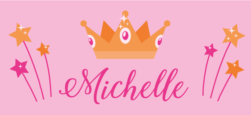 Rózsaszín korona testreszabható név személyre szabott mat - TenStickers