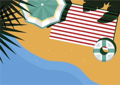 Vinil szőnyeg természet tengerparti piknik jelenet - TenStickers