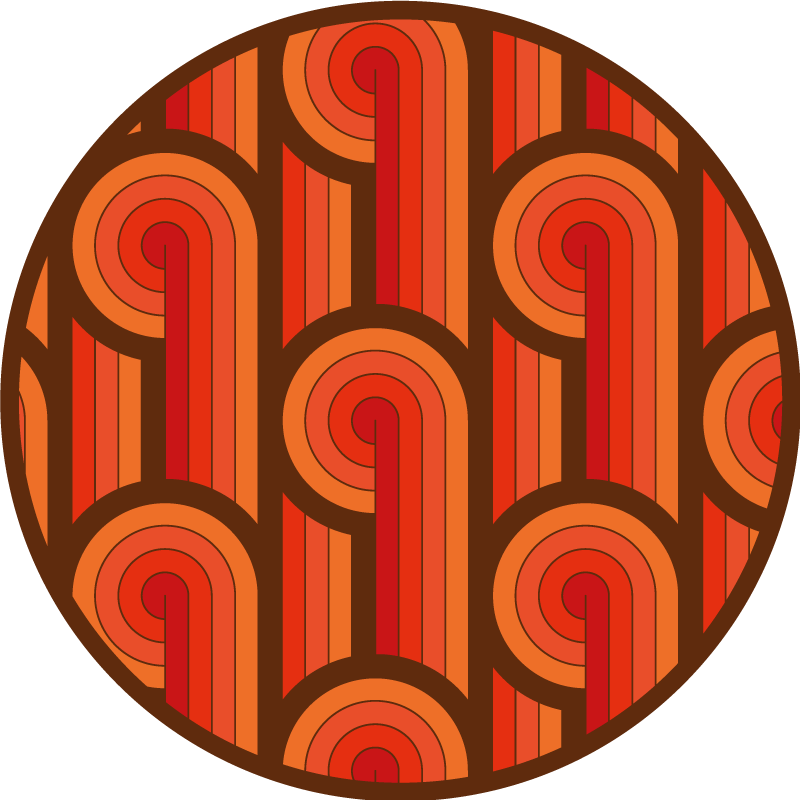 Vintage kerek minta vinil szőnyeg kör alakú - TenStickers