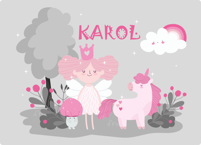 Mesebeli jelenet névvel vinil szőnyeg mások - TenStickers