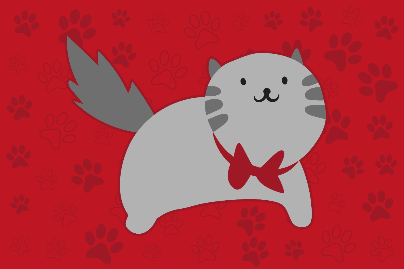 Vidám macska illusztráció vinil szőnyeg állat - TenStickers