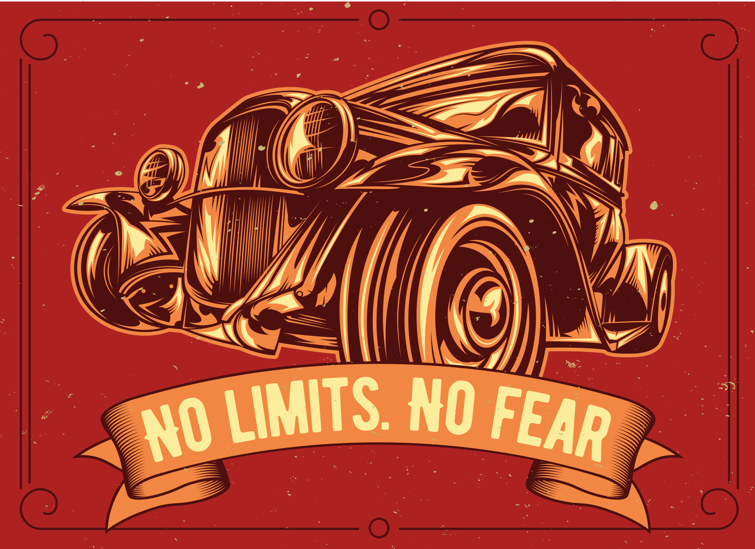 Klasszikus autóillusztrációs vinil szőnyegek - TenStickers