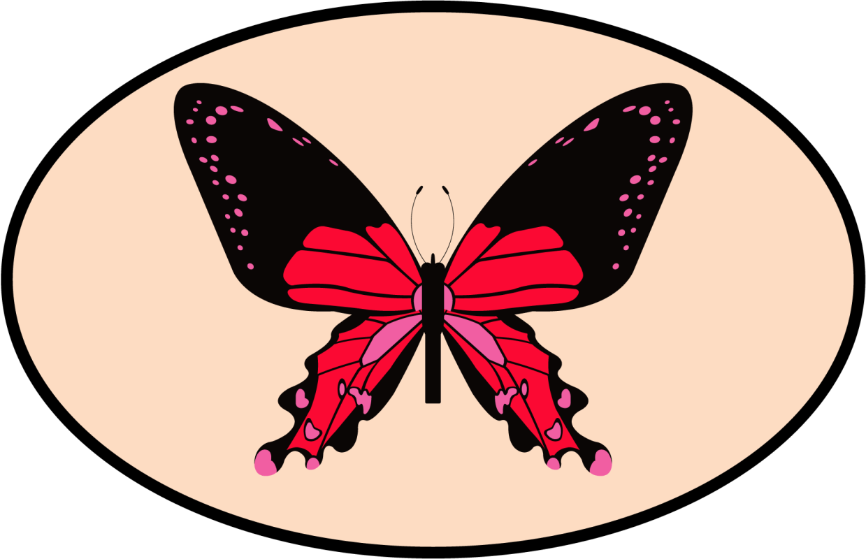 Fekete és piros pillangós vinil szőnyeg - TenStickers