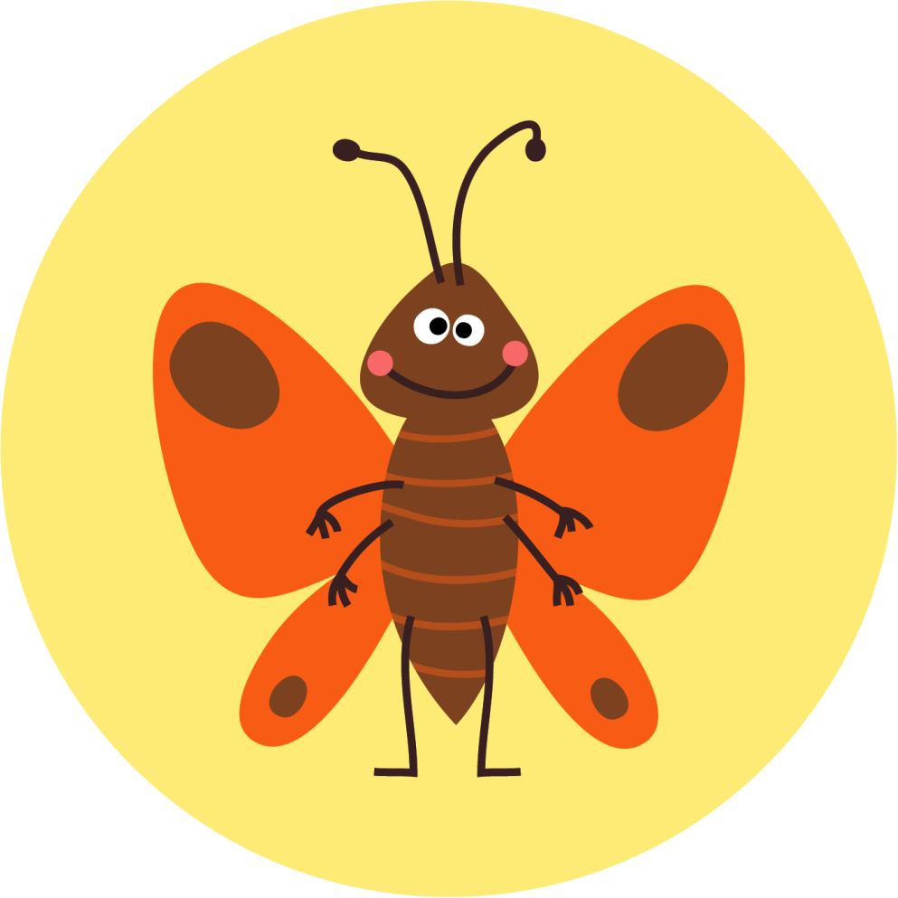 Vidám pillangó karakter vinil szőnyeg gyerekek - TenStickers