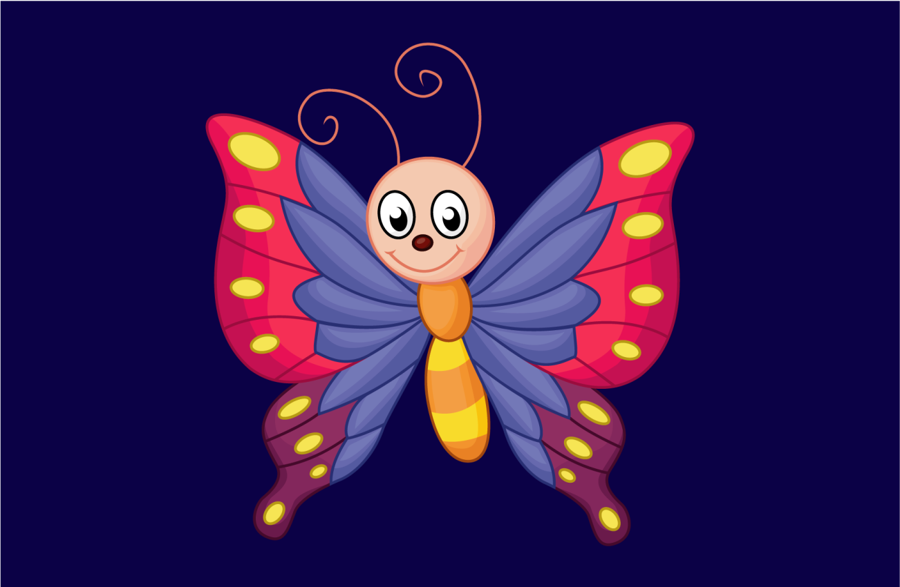 Mosolygó vörös szárnyú pillangó állati szőnyeg - TenStickers