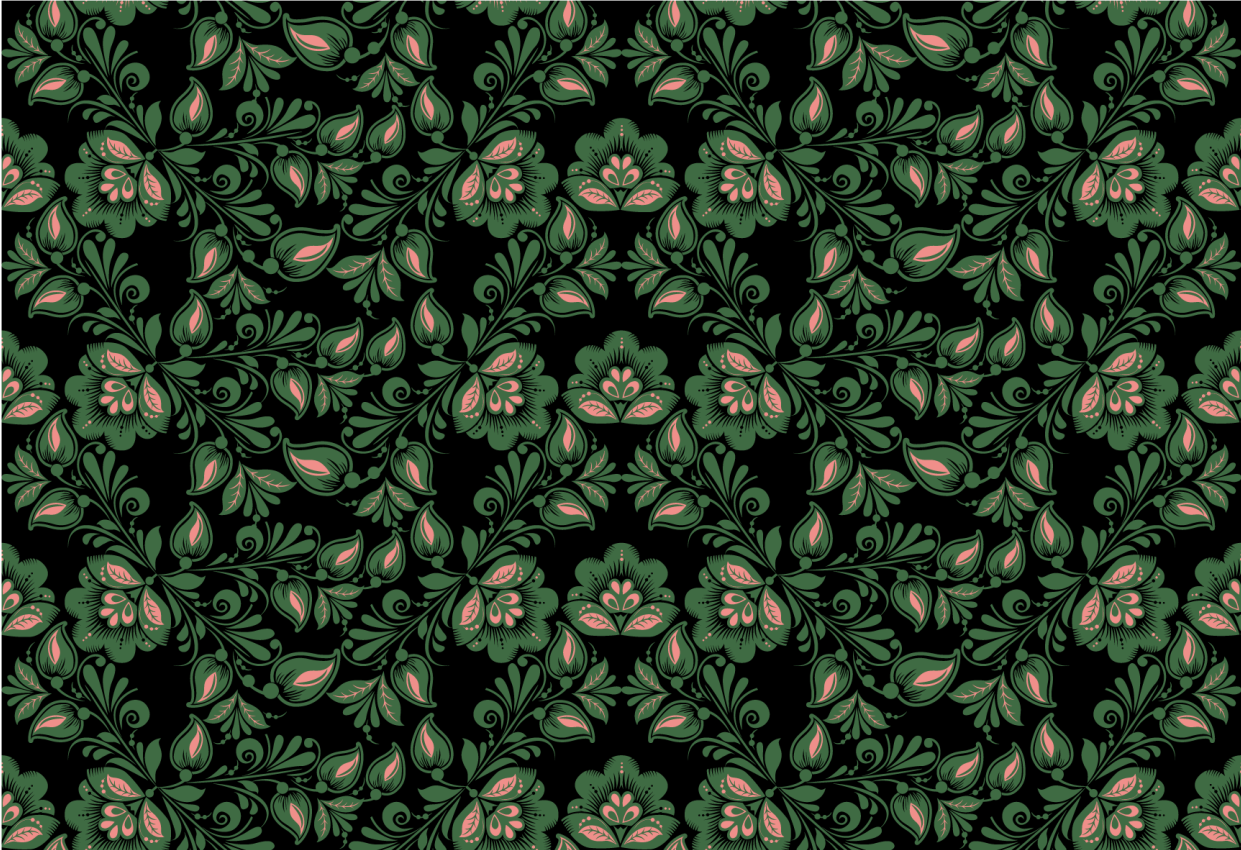 Botanikai zöld motívum vinil szőnyeg virágok és növények - TenStickers