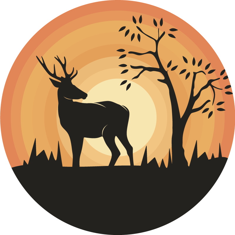 Retro nyugodt szarvas sziluett vinil szőnyeg szüret - TenStickers