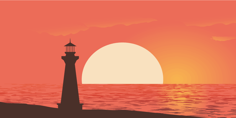 Tengerparti naplemente kilátás vinil szőnyeg természet - TenStickers