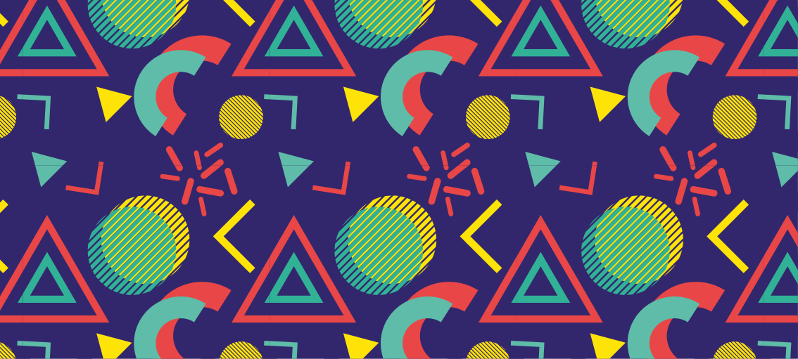 Élénk geometriai motívumok vinil szőnyeghez - TenStickers