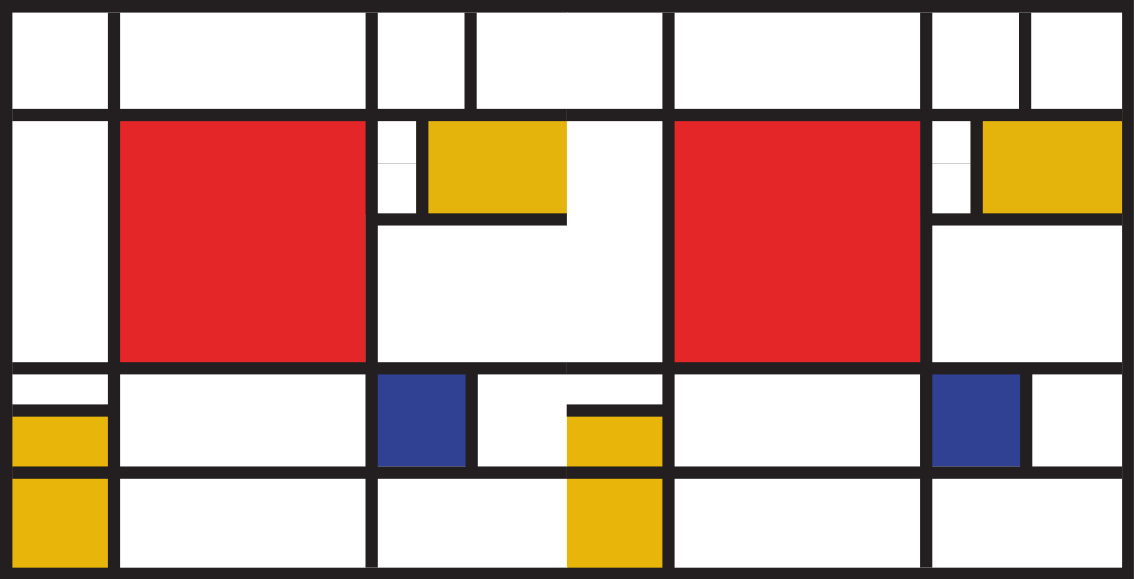 Mondrian art geometriai szőnyegek - TenStickers