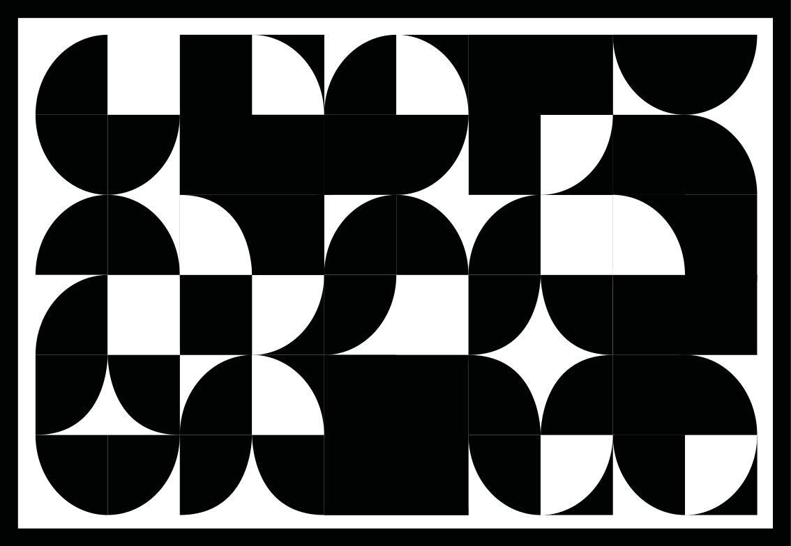 ívelt fekete formák vinil szőnyeg geometriai - TenStickers