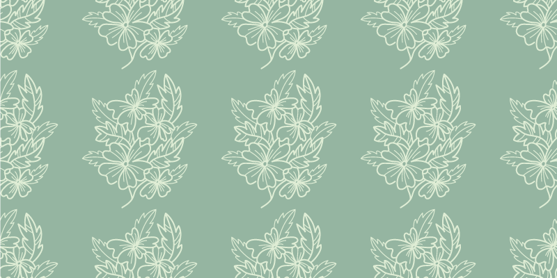 Kecses elemek vinil szőnyeg virágok és növények - TenStickers