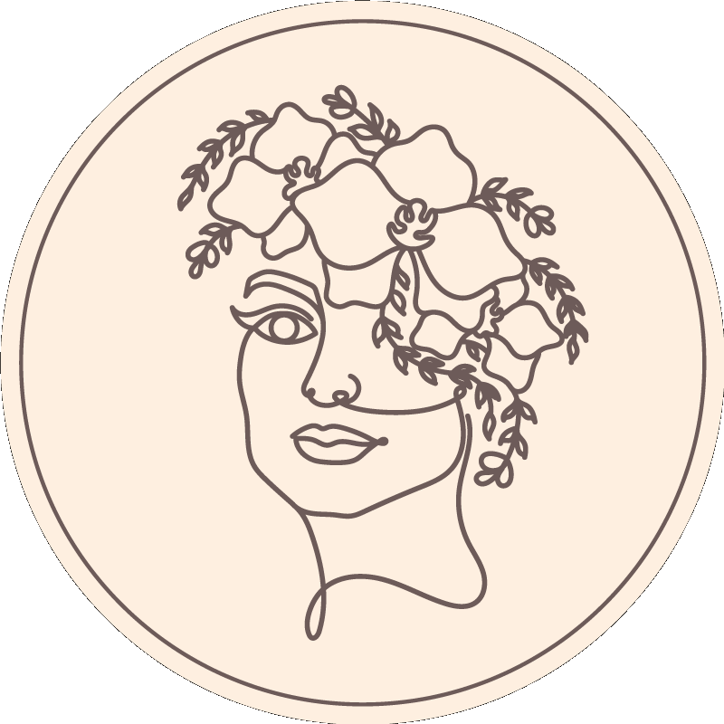 Botanikai vázlat illusztráció Vinil szőnyeg kör alakú - TenStickers