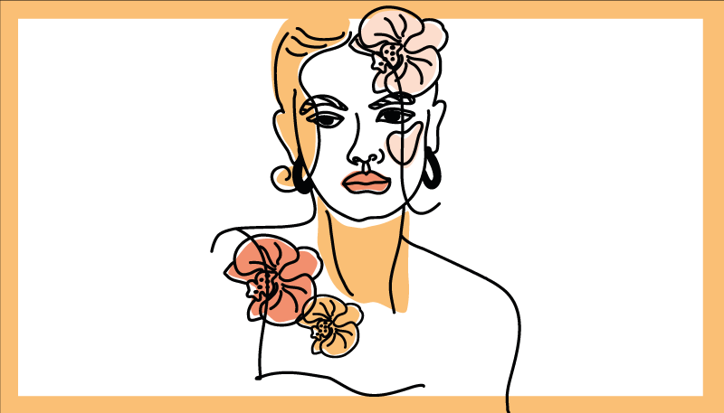 Stílusos virágportré vinil szőnyeg modern - TenStickers