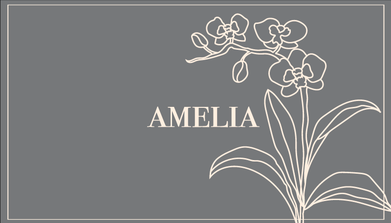 Elegáns virágos személyre szabott vinil szőnyeg nevekkel - TenStickers