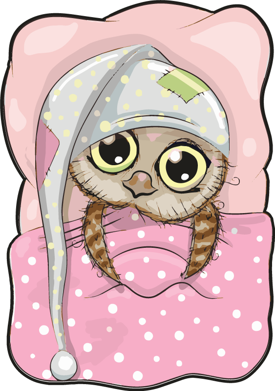 Aranyos alvó bagoly vinil szőnyeg gyerekek - TenStickers