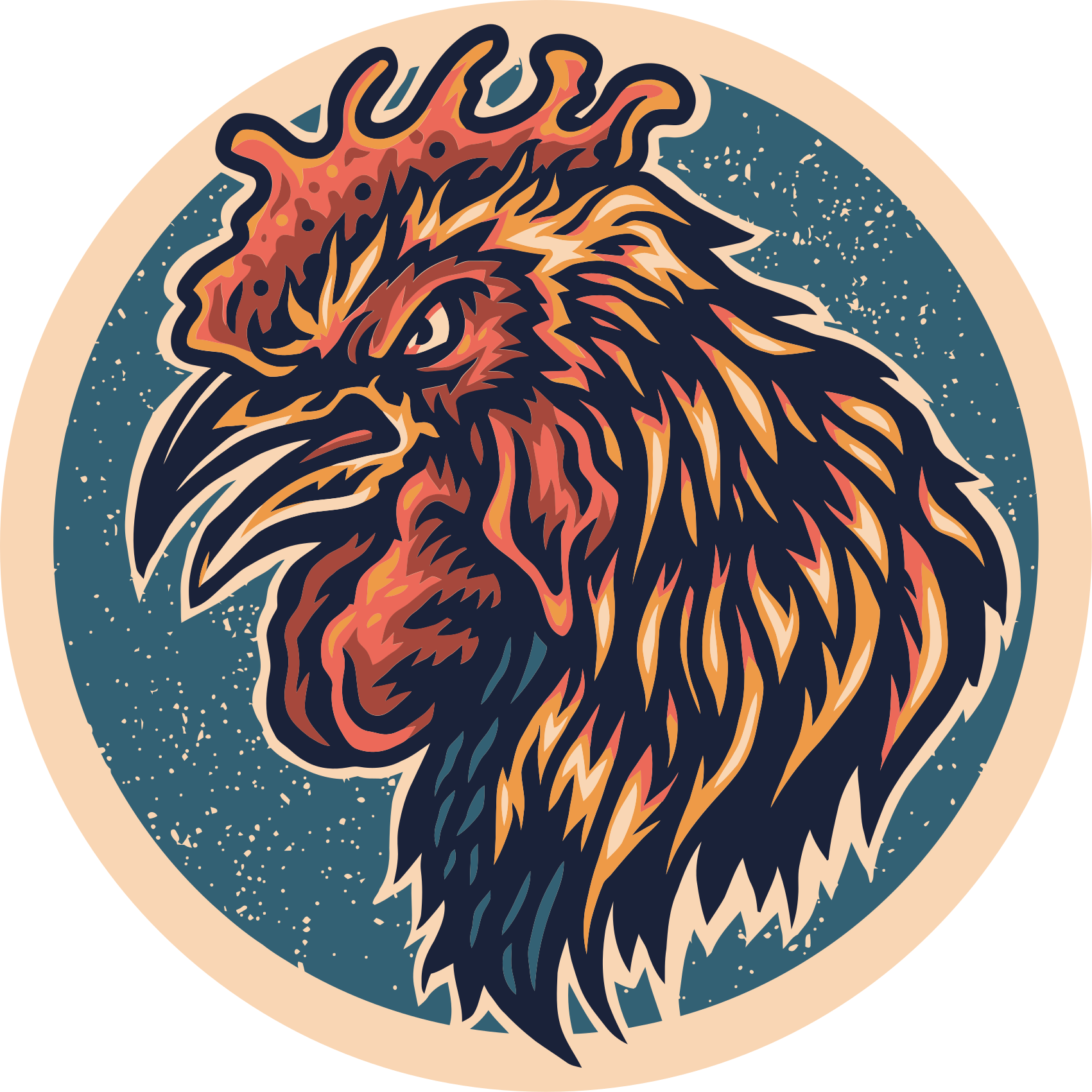 Kakas fej illusztráció vinil szőnyeg tinik - TenStickers