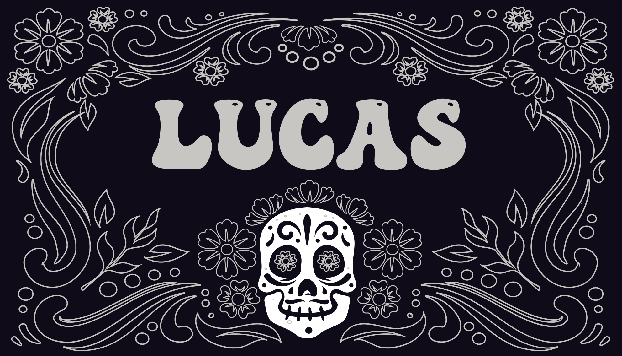 Koponya design névvel vinil szőnyeg halloween - TenStickers