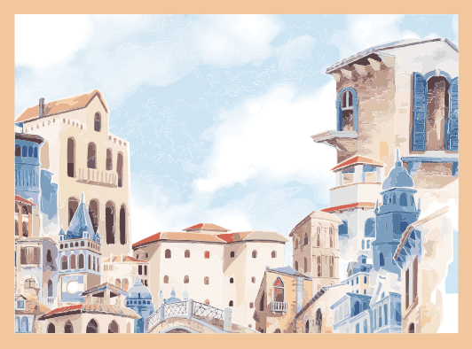 Tengerparti városkép vinil szőnyeg hálószoba - TenStickers