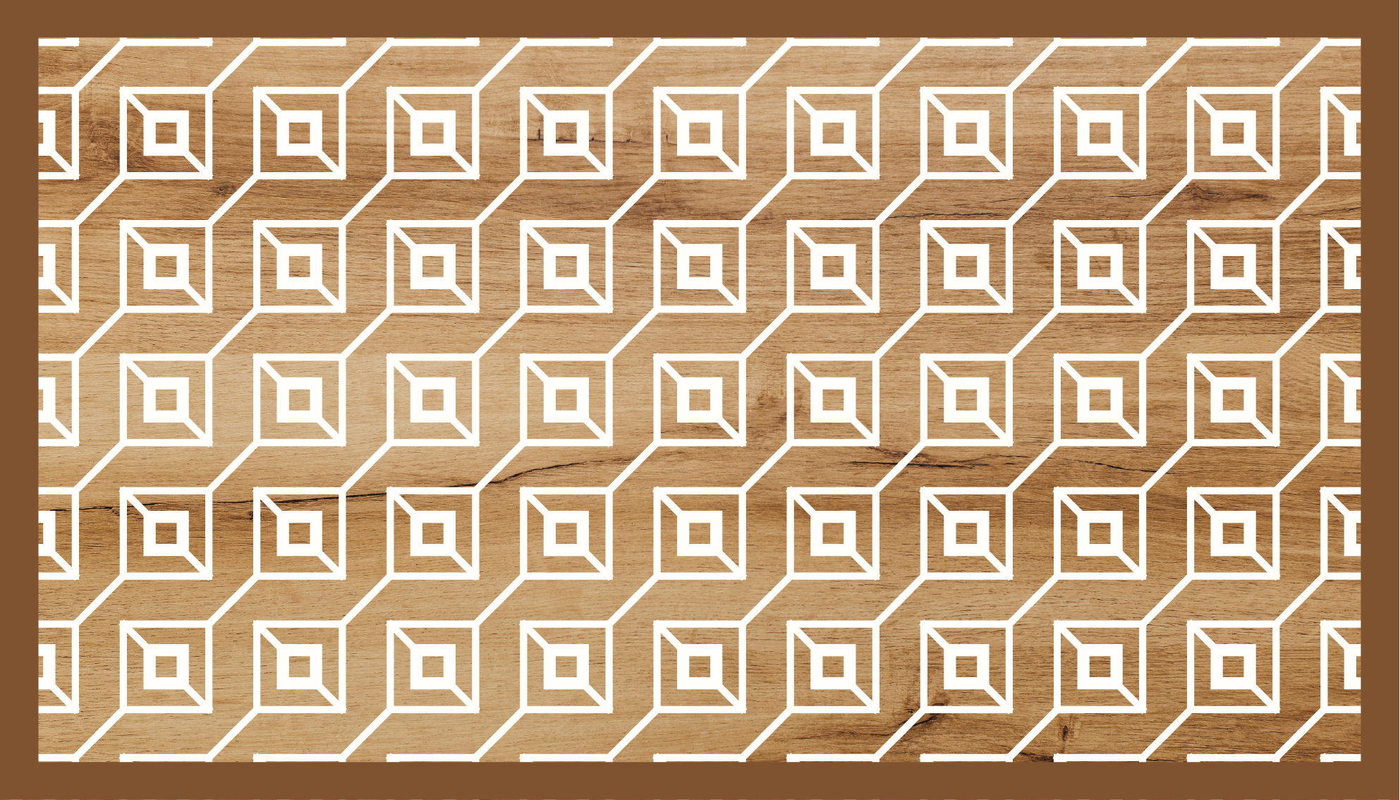 Geometrikus motívumok vinil szőnyeg fa hatása - TenStickers