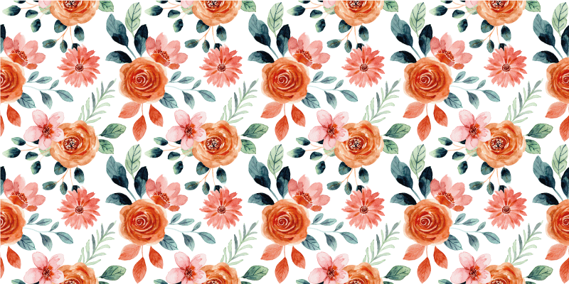 Elbűvölő botanikai motívum vinil szőnyeg virágok és növények - TenStickers