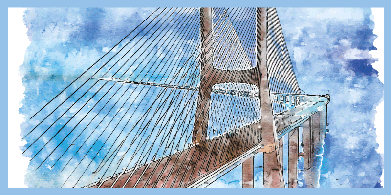 Híd illusztráció Vinil szőnyeg nappali - TenStickers