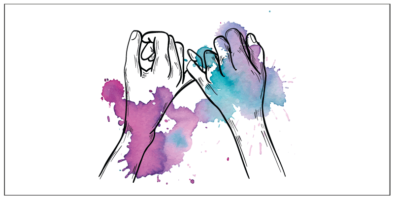 Színes kézmozdulat vinil szőnyeg tinik - TenStickers