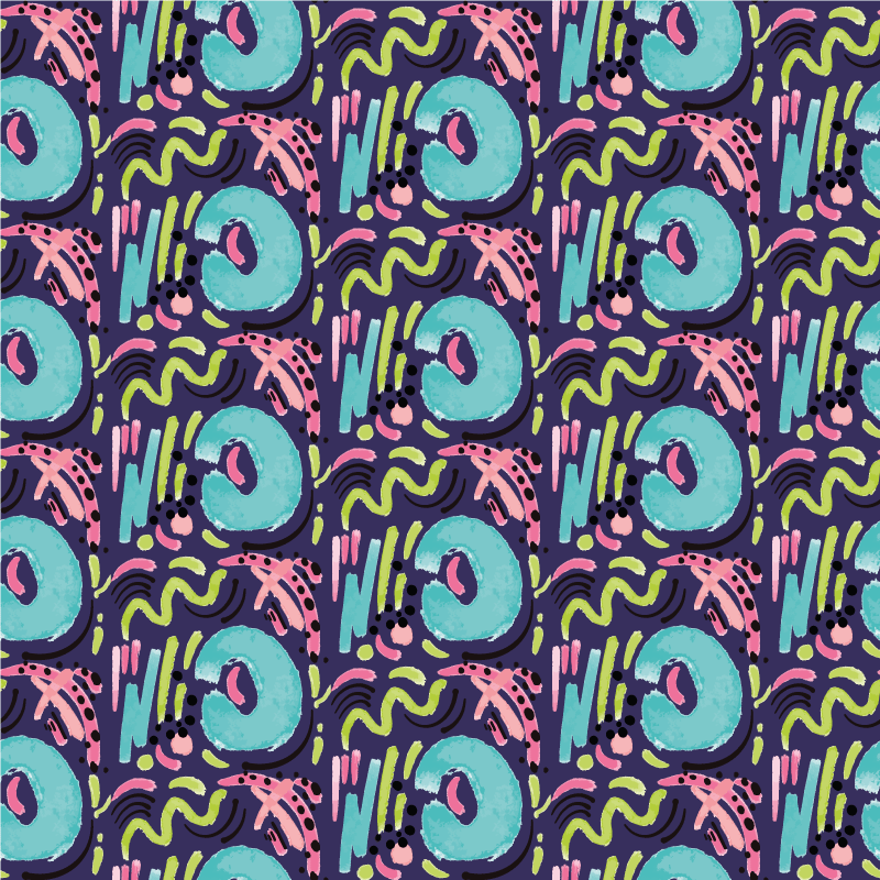 Játékos színes minta vinil szőnyeg mások - TenStickers