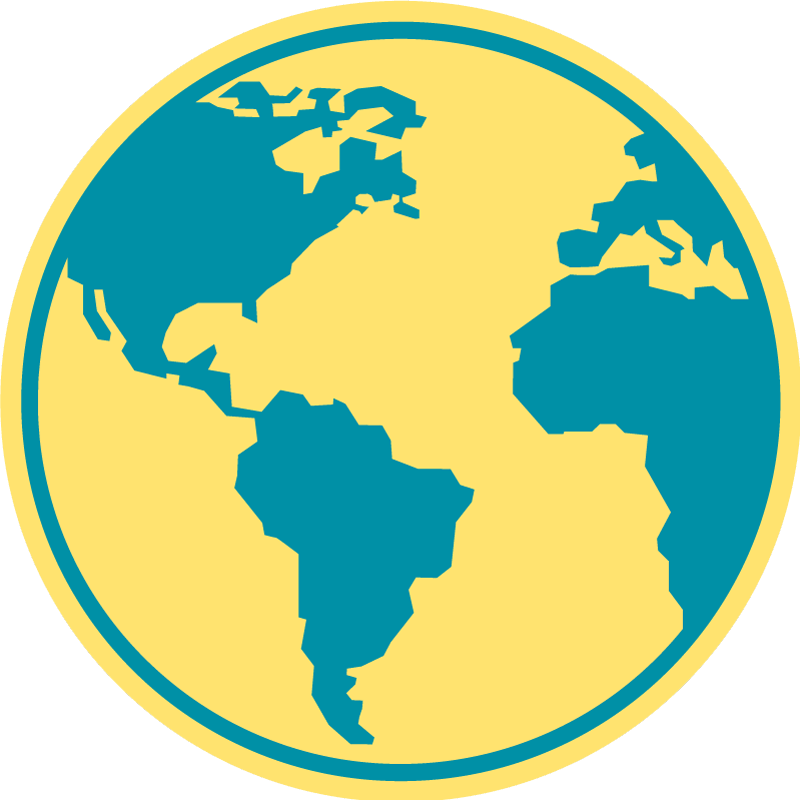 Színes kék és sárga földgömb világtérkép szőnyeg - TenStickers