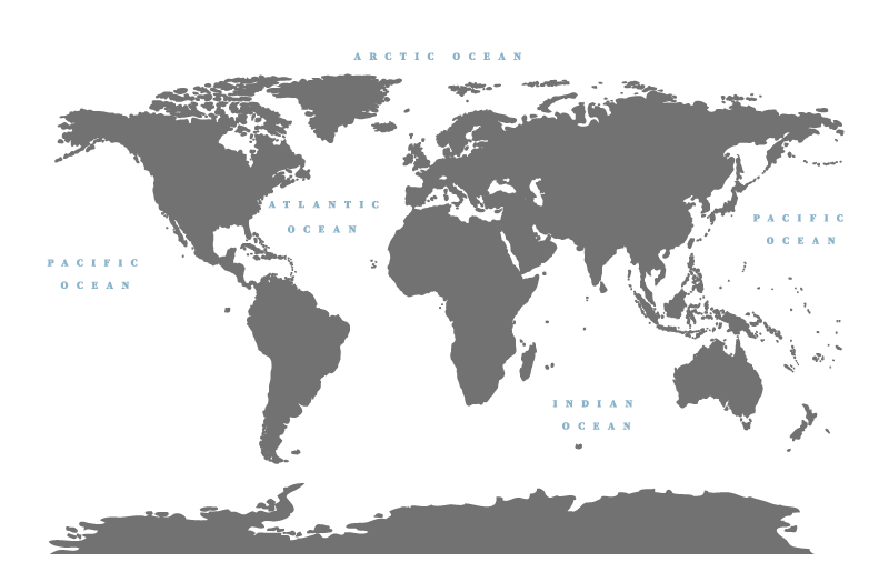 Szürke kontinensek fehér háttér megjelenítése szőnyeg - TenStickers