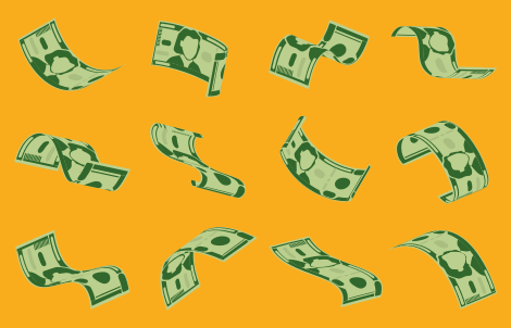 Pénzáramlási minta vinil szőnyeg modern - TenStickers