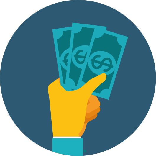 Kézben tartó készpénz vinil szőnyeg mások - TenStickers