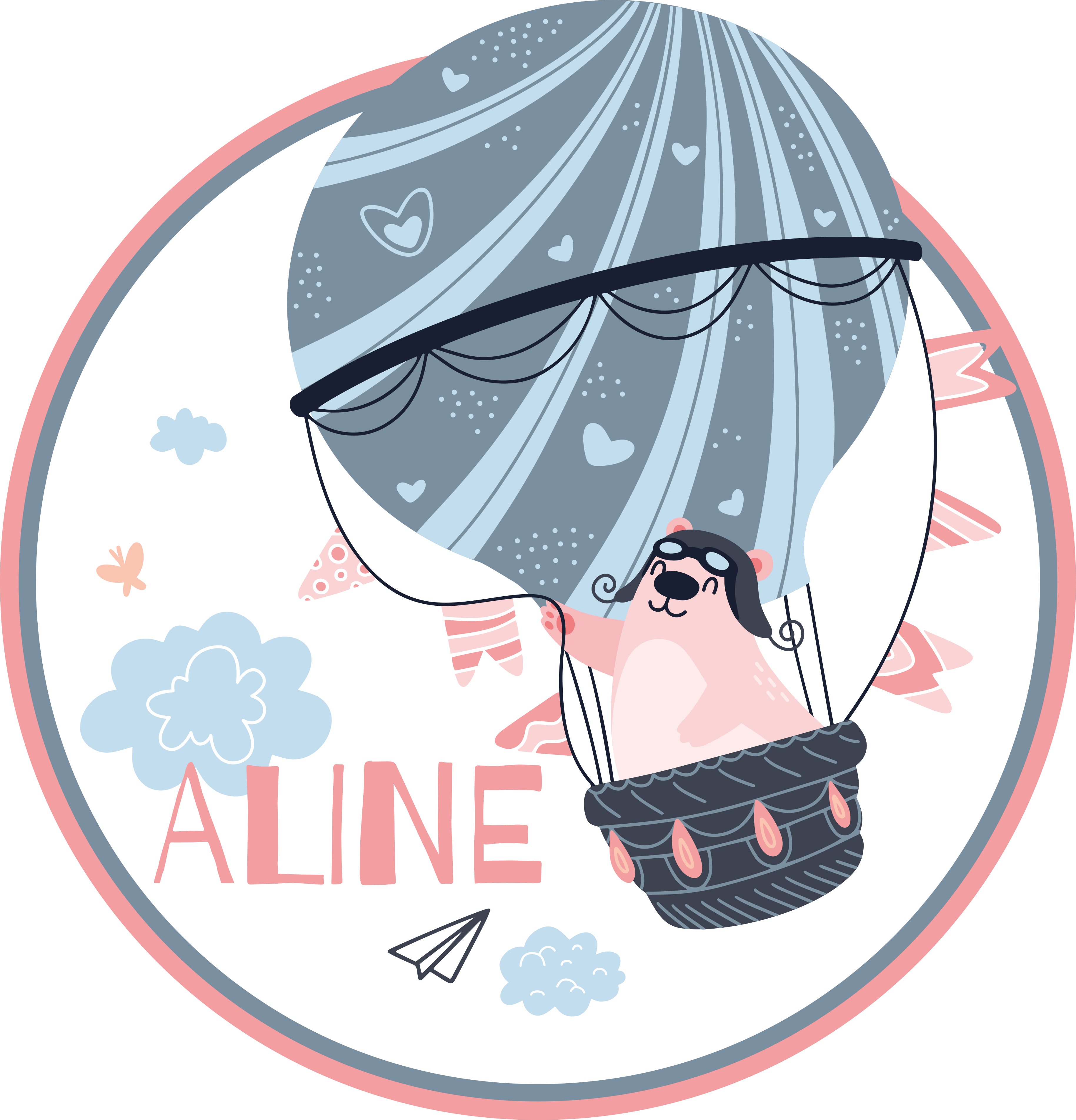 Hőlégballon Vinil szőnyeg nevekkel - TenStickers