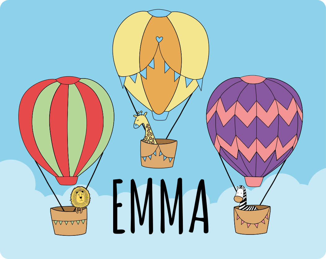 Színes forró levegő Vinil szőnyeg nevekkel - TenStickers