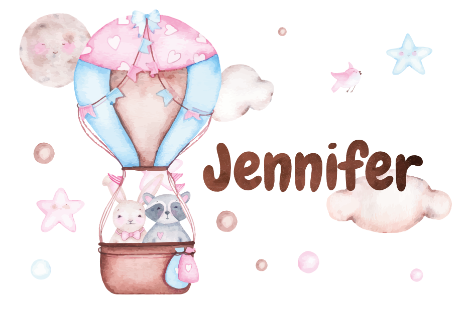 Hőlégballonozás Vinil szőnyeg nevekkel - TenStickers