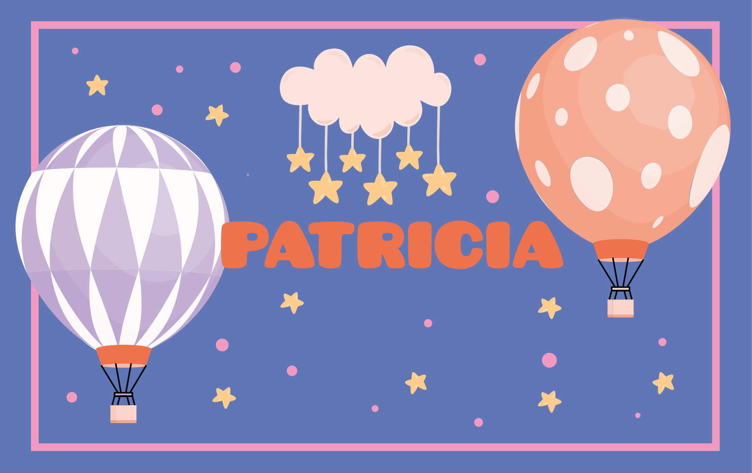 Léggömbös kalandok vinil szőnyeg nevekkel - TenStickers