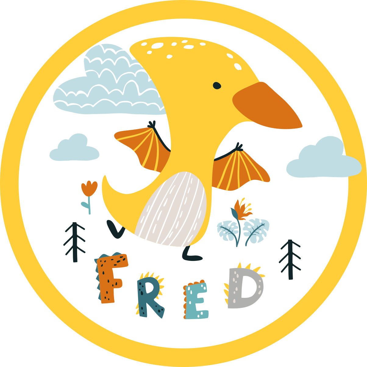 Bébi dinoszaurusz Vinil szőnyeg nevekkel - TenStickers