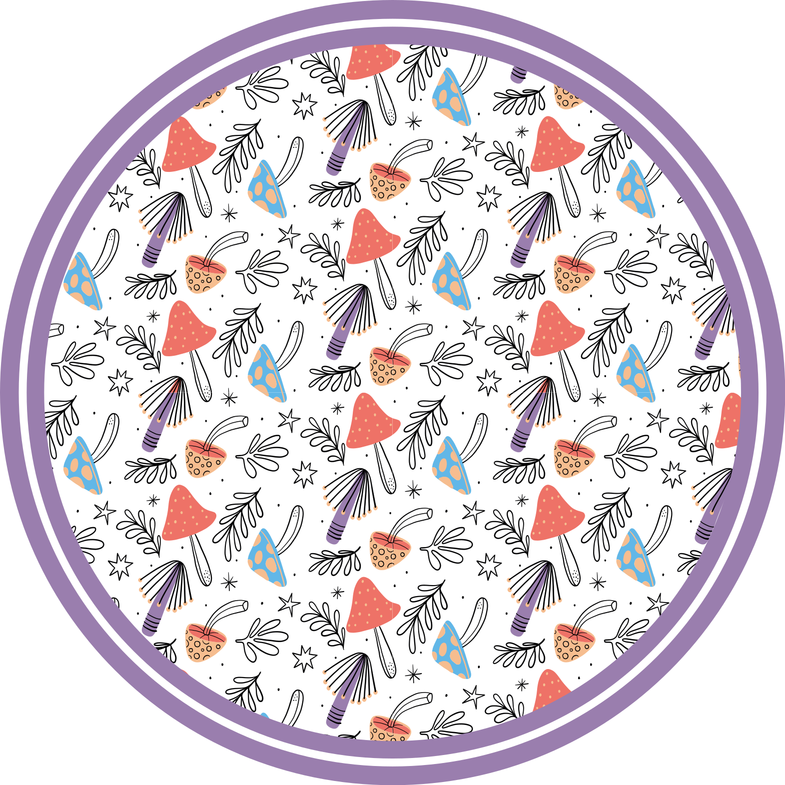 Színes gombák hajtanak ki vinil szőnyeg természet - TenStickers