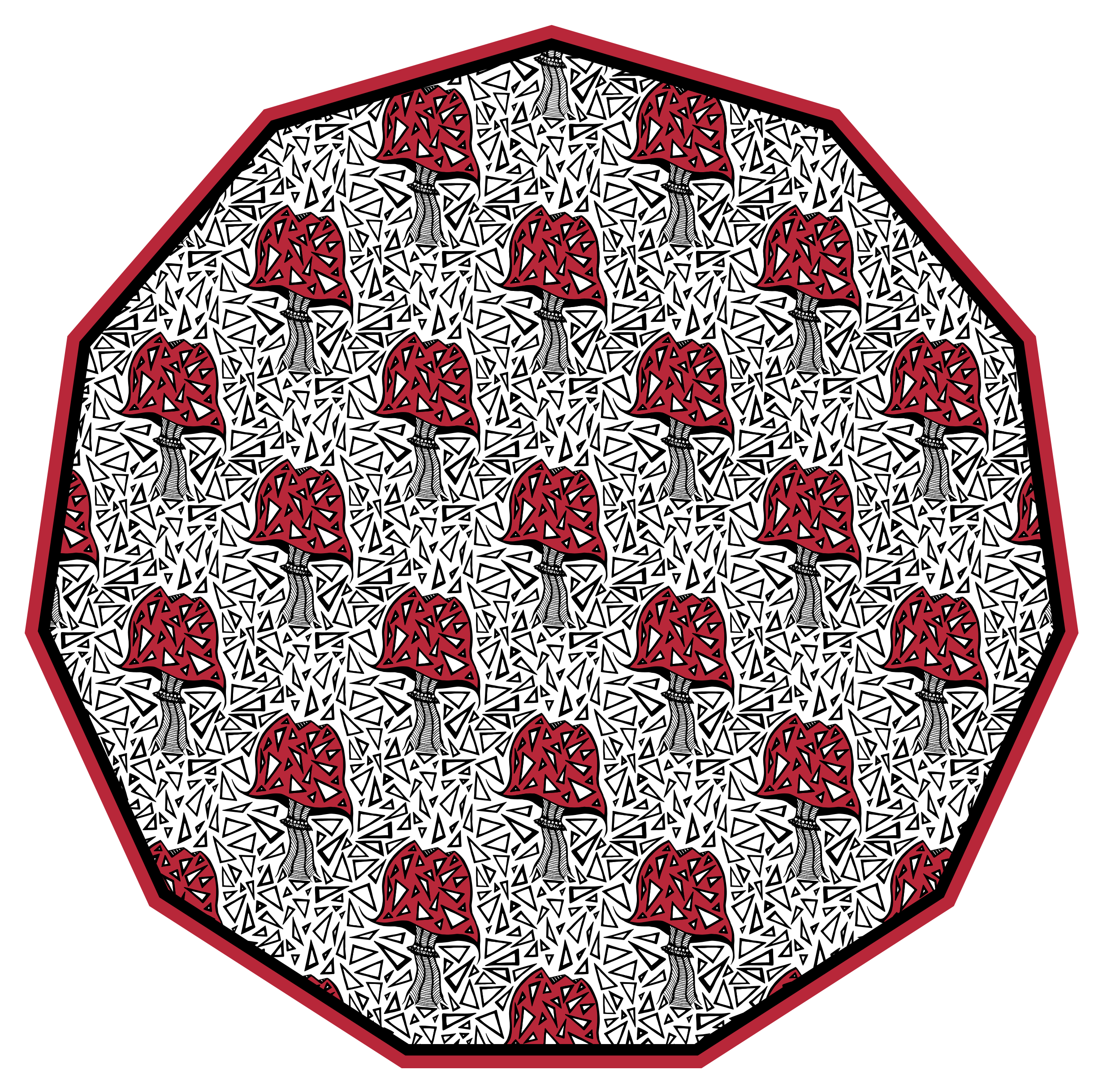 Minta zentangle gomba konyha padlólap - TenStickers