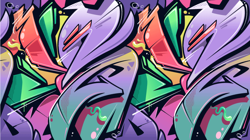 Élénk grafit áramlás vinil szőnyeg tinik - TenStickers