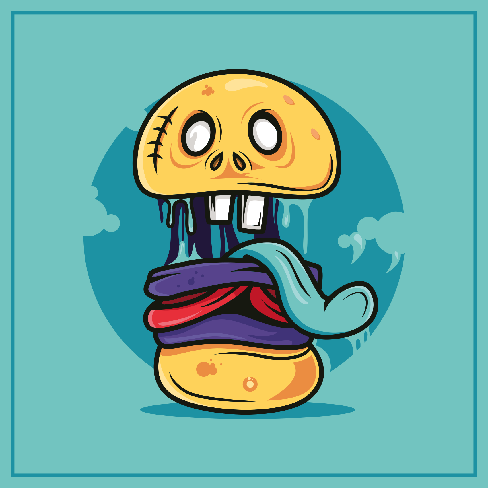 Buta koponya karakter vinil szőnyeg tinik - TenStickers