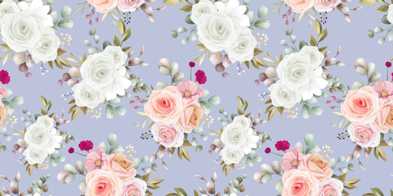 Elegáns rózsa minták vinil szőnyeg virágok és növények - TenStickers