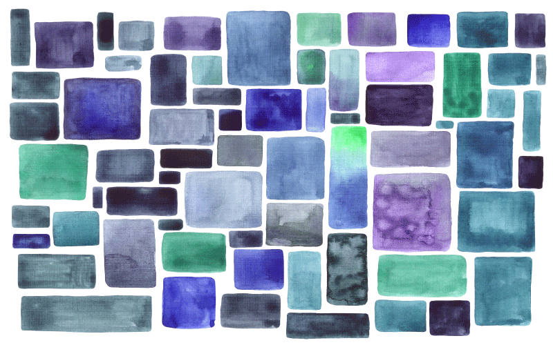 Kék árnyalatú blokkminta vinil szőnyeg - TenStickers