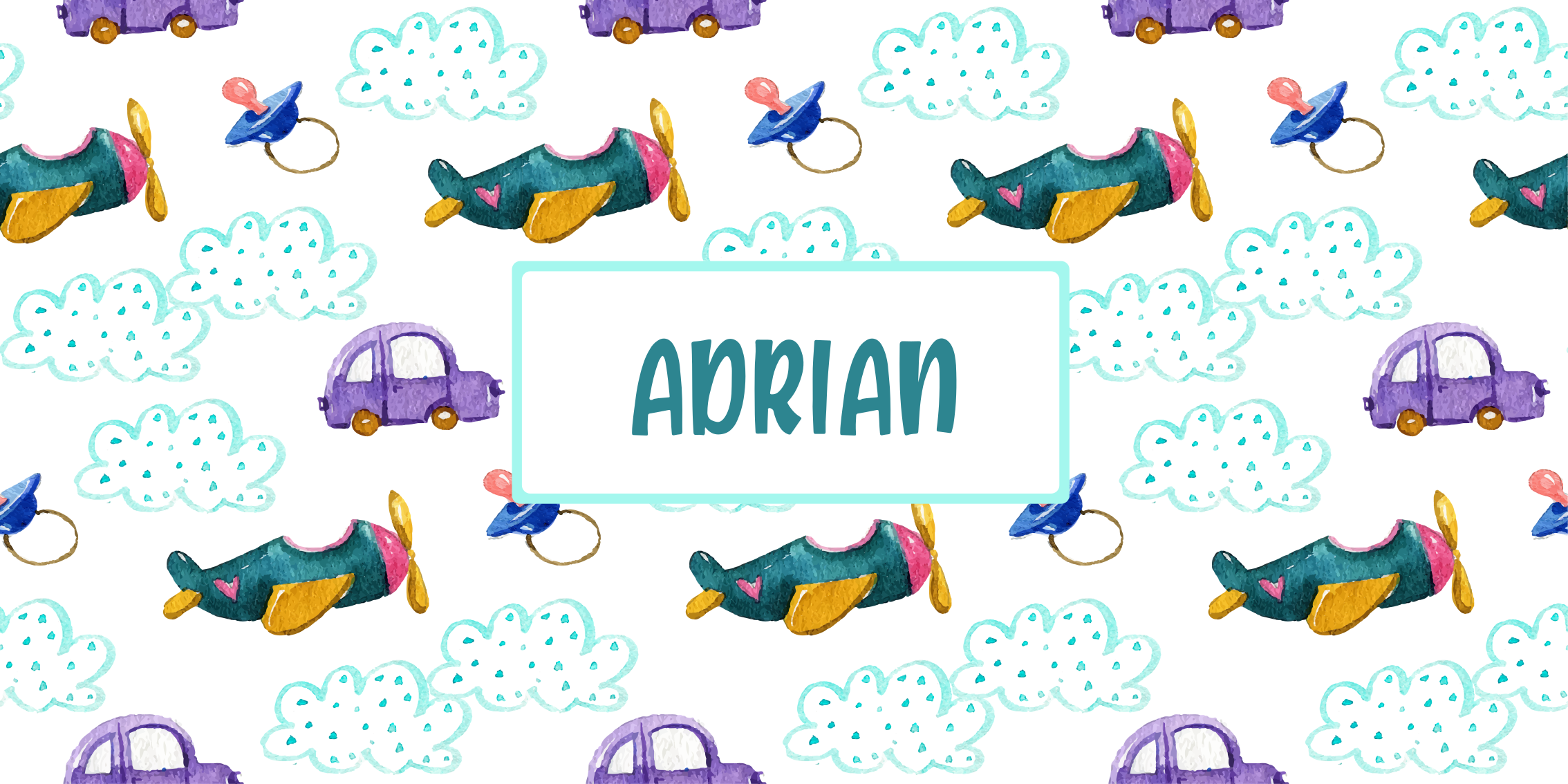 Szeszélyes repülőgép téma Vinil szőnyeg nevekkel - TenStickers