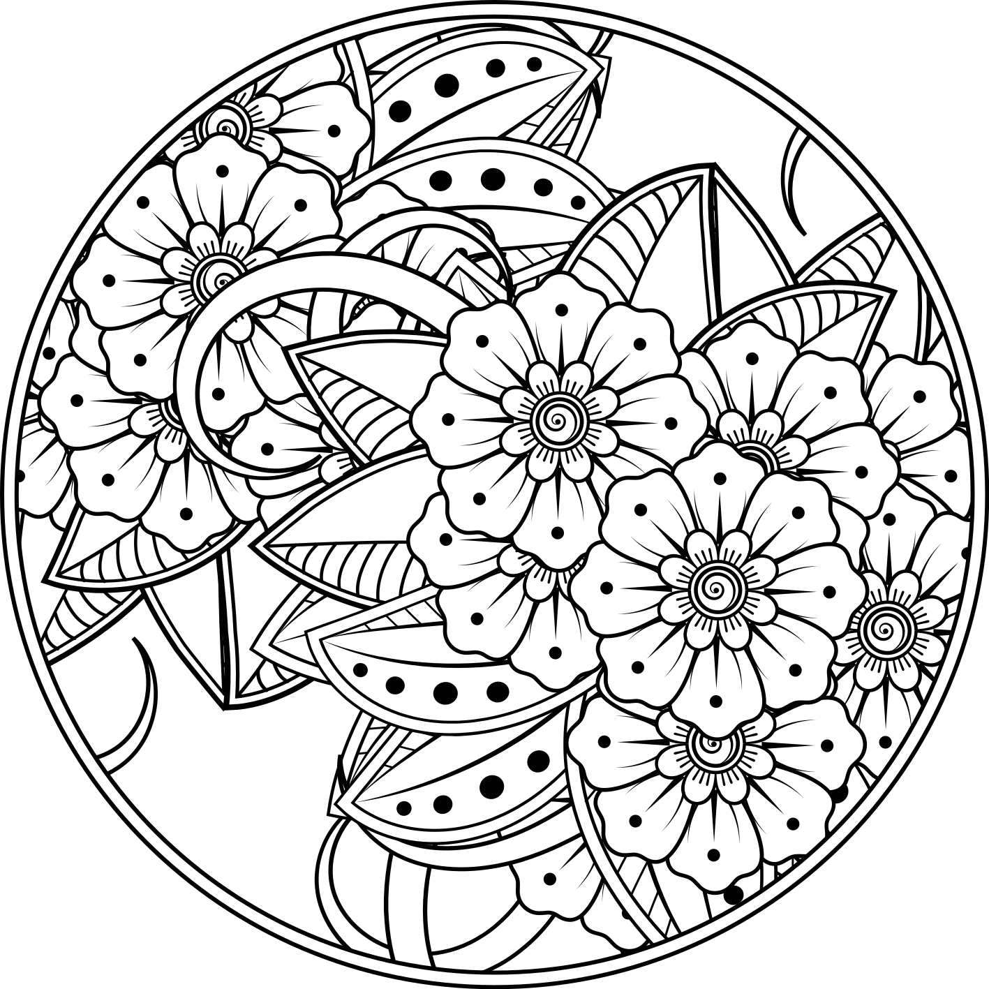 Lótuszvirág egyszerű mandala vinil szőnyeg - TenStickers